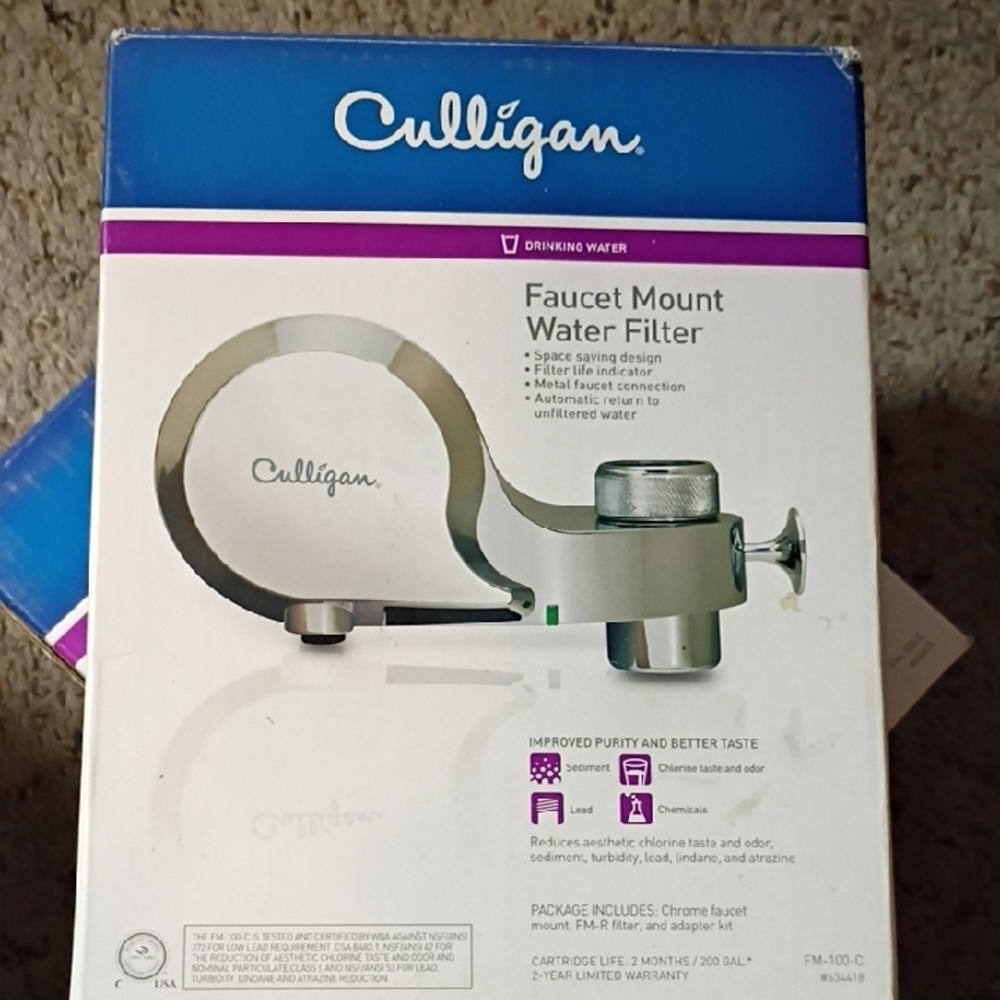 Chrome Faucet Mount Water Filter